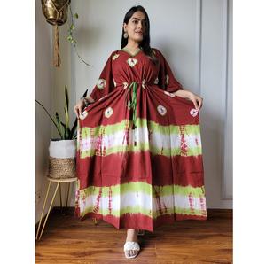 Unique Hand-Block Printed Cotton Kaftan Perfect For Ethnic Summer Wear Casual Lounge And Relaxed Bohemian Style - Product Image 1