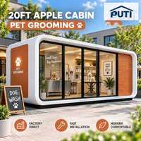 Installation rapide, cabane Apple préfabriquée extensible pour Noël, villa avec cuisine et salle de bain, plan de maison flexible à deux pièces, hôtel