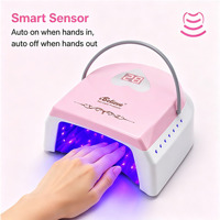 Lampe à ongles UV LED professionnelle rechargeable sans fil 72W avec ventilateur intégré, motif cœur rose, pour salons de manucure, avec logo personnalisé, vente en gros