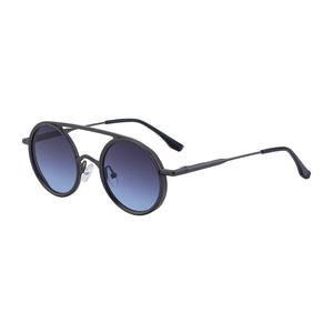 KSL-98387 Gafas de sol ovaladas para hombre, montura de metal negro, protección UV400, clase 2, montura de plástico y metal para uso en exteriores - Product Image 2