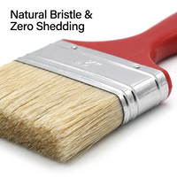 Ensemble de pinceaux à peinture murale de qualité industrielle OEM, manche en plastique rouge imitation bois, poils de 1,5 cm d'épaisseur, garantie de 3 ans