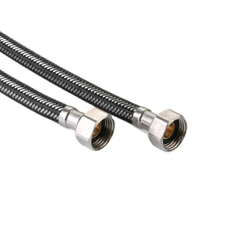 Preferential price 304 stainless steel wire flexible nylon double nut braided hose