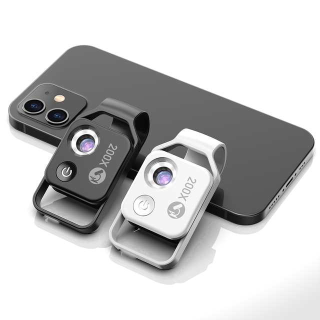 RK-C296 Universal Mobile Phone Microscope 200x Magnification Zoom Camera Clamp LED Lens