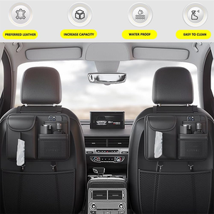 Sac de rangement pour siège arrière de voiture en cuir PU de qualité supérieure avec porte-mouchoirs, grande capacité, organisateur de siège arrière pour l'intérieur du véhicule - Product Image 4