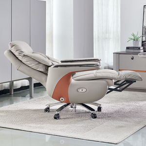 Sillón Ejecutivo Contemporáneo de Cuero Sintético Negro de Lujo, Muebles de Oficina con Función de Masaje para Jefes y Trabajadores de Oficina - Product Image 4