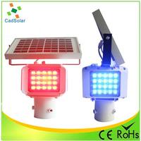 Feux de signalisation temporaires à LED solaires, lampe stroboscopique d'avertissement, 2 aspects rouge bleu, portable pour travaux routiers