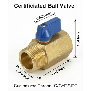 วาล์วปิด-เปิดทองเหลือง YOD พร้อมฟังก์ชันระบบน้ำหยด ขนาด 1/2 นิ้ว ถึง 2 นิ้ว แบบ PEX BSPT วาล์วบอลฟอร์จสำหรับน้ำ แก๊ส น้ำมัน - Product Image 5