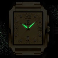 Jam Tangan Pria Binbond B4143 4143 Tahan Air Bercahaya Tanggal Otomatis Tali Kulit Stainless Steel Quartz Relojes