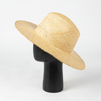 Sombrero de playa bohemio de diseño informal de OEM, sombrero de Playa Grande de Panamá, sombrero de rafia hecho a mano fino personalizado para mujer y mujer
