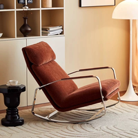Canapé de loisirs individuel rembourré de duvet avec appui-tête ergonomique et dossier multicolore pour la décoration intérieure de villa