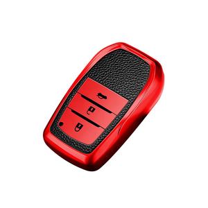 2021新款TPU皮革汽车钥匙套的丰田凯美瑞Mark X RAV-4普拉多花冠汉兰达2 3个按钮遥控无钥匙 - Product Image 4