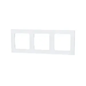 Placca da parete in vetro a 3 interruttori, colore bianco, design elegante, ideale per il controllo della luminosità e la decorazione di - Product Image 1