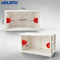 Boîtier de jonction électrique encastré DELEFU 118 Type 2, en PVC, ignifuge, pour interrupteur mural et prise, 110x65x50mm