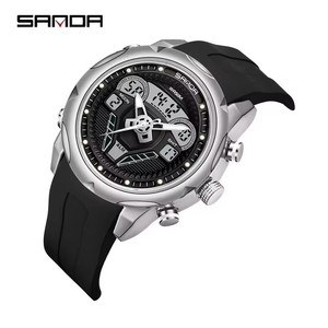 Sanda 9022 Men's Business Wrist Watch New Model Waterproof Analog <b>Clock</b> Digital LED Display for Outdoor Activities Silicone - Product Image 3