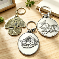 Porte-clés Fleur Poli Miroir avec Anneau Métallique Pliable et Mousqueton Métallique pour Porte-clés
