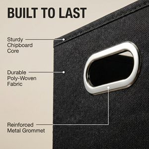 Collapsible Storage <b>Bins</b> with Handle Space-Saving Breathable 11x11x11 Inch Cube Organizer - Product Image 5