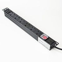 PDU intelligent pour rack 19 pouces, 6 prises CA avec 2 ports USB, IP54, unité de distribution d'alimentation pour usage industriel