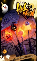 Dekorasi Halloween Lentera Labu Tongkat Tangan Bercahaya Mainan Anak-anak Hadiah Kecil Perlengkapan Pesta Bar Dekorasi Halloween Alat Peraga Hadiah