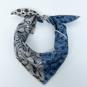 Silk Scarf for Men Western Cowboy Pattern Printed Neckwear Retro Fashion Accessory for Ranch Outdoor Activities - Product Image 2
