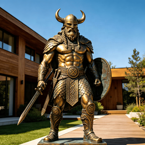 Statue de guerrier en métal grandeur nature pour l'extérieur, célèbre dieu <span class=keywords><strong>nordique</strong></span> <span class=keywords><strong>Odin</strong></span>, énormes sculptures de guerrier en bronze coulé, statue de dieu viking - Product Image 2