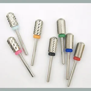 New Silver! Quality 6.6mm Big Round Top barrel Original Tungsten steel Carbide Manicure Nail <b>drill</b> <b>bit</b> File Accessories - Product Image 1