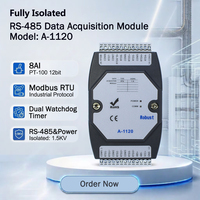 Module d'automatisation industrielle à entrée analogique avec 8 entrées analogiques (PT-100), port RS-485, protocole Modbus RTU (A-1120)