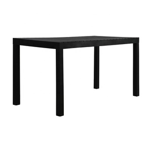 Tavolo da Pranzo Quadrato Moderno <span class=keywords><strong>in</strong></span> Plastica e <span class=keywords><strong>Legno</strong></span> Massello <span class=keywords><strong>per</strong></span> Esterni - Arredamento Impermeabile con Struttura <span class=keywords><strong>in</strong></span> Ferro <span class=keywords><strong>per</strong></span> Cortile e Balcone - Product Image 1
