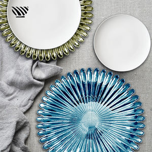 Juego de Platos de Presentación de Vidrio en Forma de Flor de 12 Pulgadas, Platos Decorativos Duraderos y Coloridos para Bodas y Eventos - Product Image 2