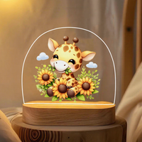 Veilleuse personnalisée artisanale pour enfants en forme d'animal, lampe en acrylique avec nom personnalisé, décoration moderne pour la maison, chambre de bébé et d'enfant, Saint-Valentin