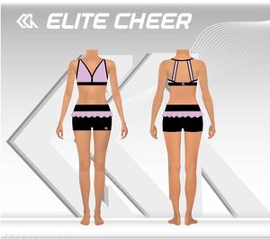 Màu hồng và màu đen thể thao áo ngực hàng đầu thể dục Đội Cổ Vũ thực hành mặc cổ vũ Crop Top và ngắn - Product Image 3