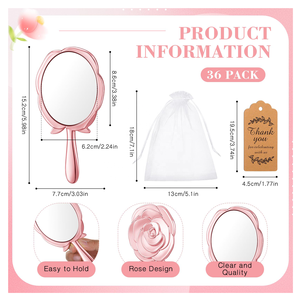 Kişiselleştirilmiş Tek Taraflı Gül Şeklinde Taşınabilir Kompakt Makyaj Aynası Özel Paketleme Misafir Hediye Seti Düğün Hediyelikleri - Product Image 1