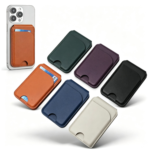 For Magsafe Leather Card Case Mobile Phone Bracket Rotating Shaft Magnetics Card Holder for iPhone 17 Pro Max 13 15 16 Plus 14