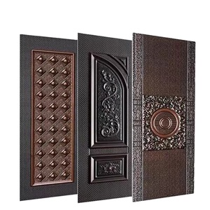 ABYAT Peau de porte en métal en acier gaufré Tôle de <span class=keywords><strong>fer</strong></span> laminée à froid pour porte de sécurité Peaux de porte stratifiées extérieures à 6 panneaux - Product Image 4