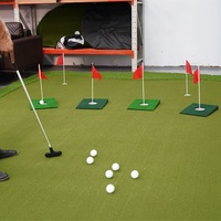 Tapis d'entraînement de golf PGK-B19 sur mesure, mini-tapis de putting simulé, disque de putting portable avec pente et trou, ensemble d'entraînement avec coupes de golf