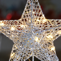 Glitzernder Weihnachtsbaum-Stern Beleuchteter Fünfzackiger Baumschmuck Hängende Dekoration für Feiertagsdekoration