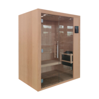 Sauna en bois de cèdre canadien Mini sauna extérieur à vapeur sèche pour 2 personnes Hammam Capsule de sauna traditionnel en pruche