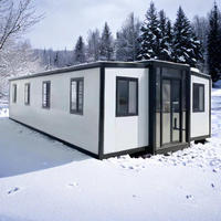 Maison préfabriquée en conteneur extensible de luxe 20/40 pieds, 2-3 chambres, pliable, villas, hôtels, magasins, appartements, bureaux