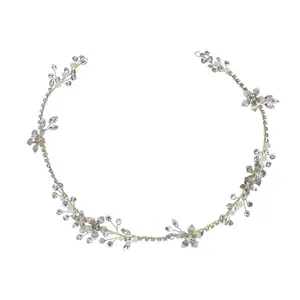 Rambut Buatan Tangan Perhiasan Vine Berlian Imitasi Bando Bridal Perhiasan Kristal Bridal Pernikahan 2020 Fashion Perhiasan