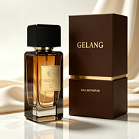 Flacon de parfum en verre de 50 ml, flacon de parfum Amber Oud, flacon de parfum carré portable avec boîte