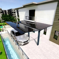 Abri de jardin extérieur en aluminium et polycarbonate, imperméable, durable, avec revêtement poudré, pour garage, outils de jardin, patio, abri de voiture, à pente unique