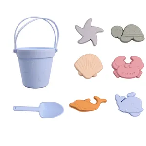 Avec la certification CE CPC Seau de <span class=keywords><strong>sable</strong></span> en <span class=keywords><strong>silicone</strong></span> Jouets pour enfants Été Extérieur Ecologique Réutilisable Bébé Tan <span class=keywords><strong>Silicone</strong></span> Jouets de plage - Product Image 1