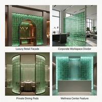 Briques de verre solides à motif de glace colorées sur mesure, blocs de cristal architecturaux faits à la main pour les murs intérieurs et extérieurs de salles de bain et cuisines