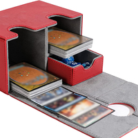 Boîte de pont en cuir PU de haute qualité pour cartes à collectionner TCG Accessoires de carte de visite personnalisés avec fermeture à clip Style de dame élégant