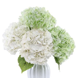 Hydrangeas artificielles grand format effet naturel – Fleurs de mariage en latex blanc, rose, vert – Ventes flash - Product Image 3