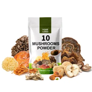 10 em 1 Cogumelo Misturado Em Pó Agaricus Shiitake Matake Em Pó Cordyceps Chaga Turquia Cauda Reishi Chaga Leões Juba