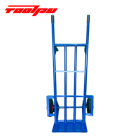 Chariot pliable portable TOOLPU de 1,3 mètre à 5 plateaux, finition huilée BLEU, grande capacité, chariot à main robuste pour usine