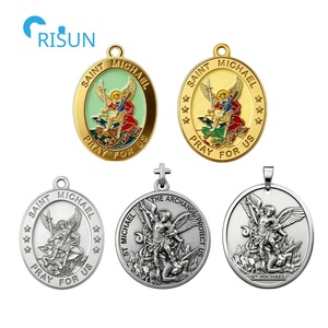Personalized Religious St <strong>Michael</strong> the Archangel Necklace Pendant Keychain Medalla Medallion Custom St <strong>Michael</strong> Archangel Medal - Product Image 1