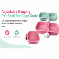 Double gamelle de fixation pour cage à animaux, anti-éclaboussures, avec double plateau amovible, en matériau PP sûr, pour chat, lapin, hamster