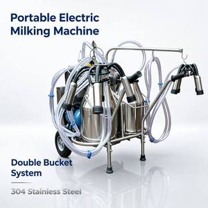 Machine à traire en acier inoxydable à <span class=keywords><strong>prix</strong></span> d'usine, faible bruit, à palette rotative, à aspiration sous vide, avec chariot et seau en acier inoxydable - Product Image 5