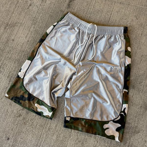Shorts en satin surdimensionnés pour hommes, style streetwear, baggy, capri, camouflage, hip hop, sport, basketball - Product Image 3